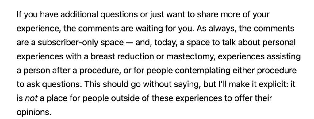 A call for comments from the Culture Study Patreon.