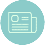 Strategic objective icon of a folded over print article