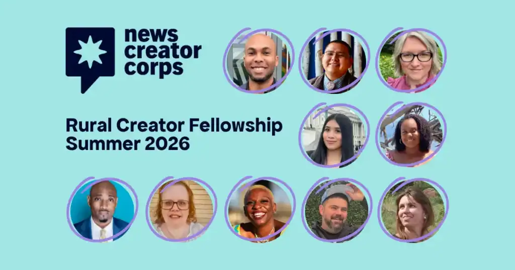 Banner featuring headshots of the Rural Creator Fellows Summer 2026 class