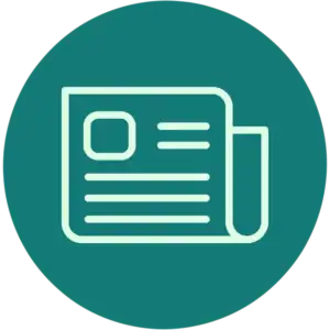 Strategic objective icon of a folded over print article